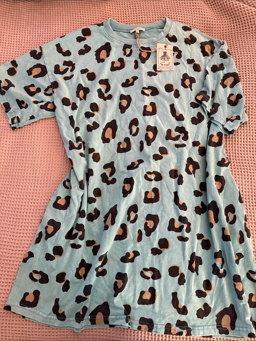 Turquoise Leopard Print Women's Dress